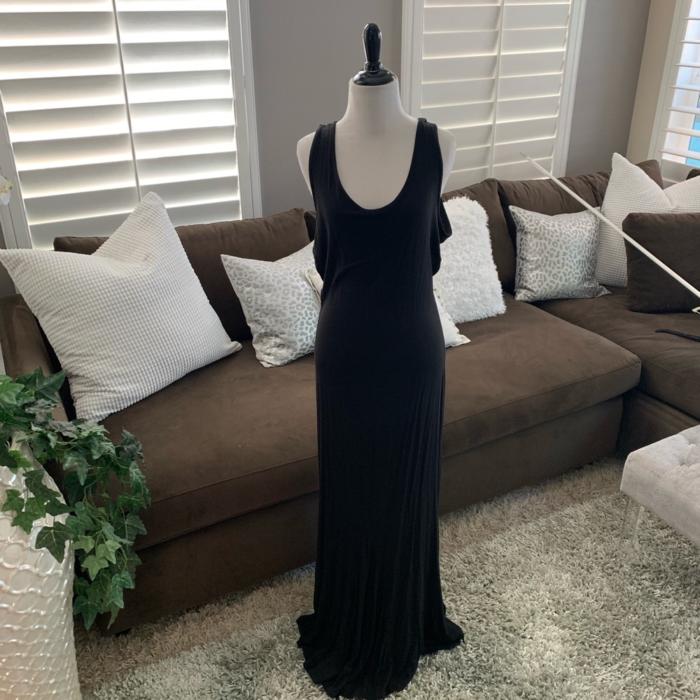 Long black jersey dress